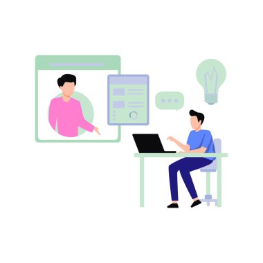 İnternette çocukla konuşan çocuk..