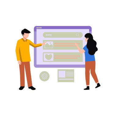 Bir kız ve bir erkek çalışıyor..