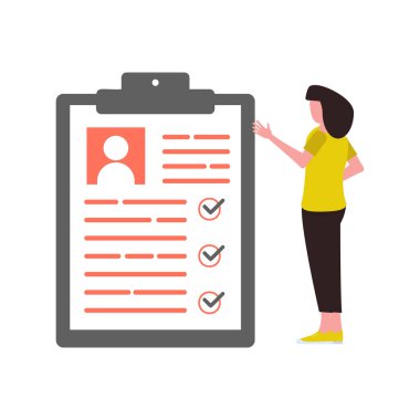 Kız kontrol listesine bakıyor..