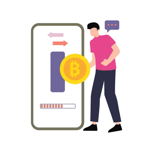 Bir adam bitcoin transfer ediyor..