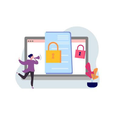 Kız megafona doğru konuşuyor..