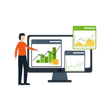 İş grafiğini gösteren çocuk.