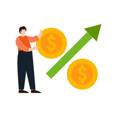 The boy is looking at the dollar graph.