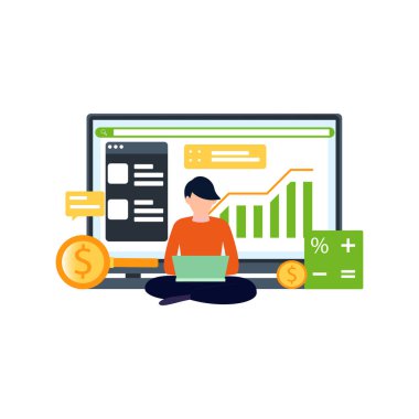 Çocuk iş muhasebesinde çalışıyor..