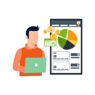 Çocuk bir dolar grafiği üzerinde çalışıyor..