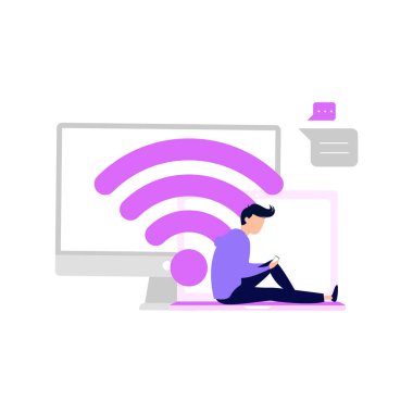 Çocuk Wi-Fi kullanıyor..