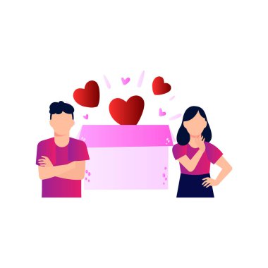 Oğlan ve kız hayır işi yapıyorlar..