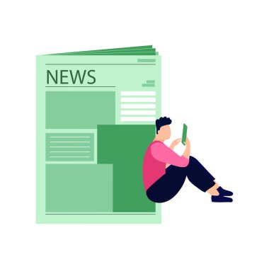 Çocuk haberleri okuyor.