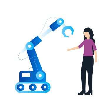 Kız makineye bakıyor..