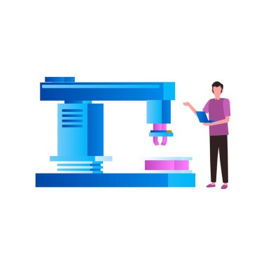 A boy is standing with a laptop.