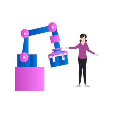 Paketi makine taşıyor..