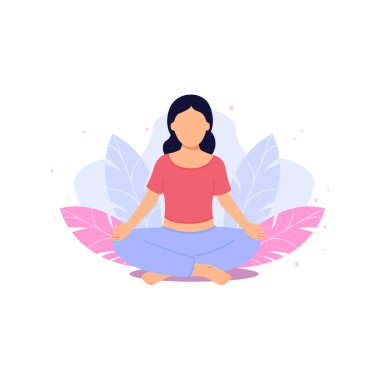 Kız kendi kendine meditasyon yapıyor..