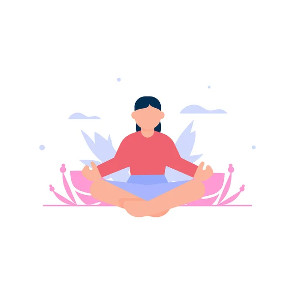 Fille Fait Yoga — Image vectorielle