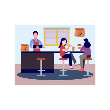 Garson kahve servisi yapıyor..