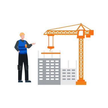 İşçi vince bakıyor.