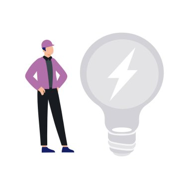 Bir çocuk bir ampule bakıyor..