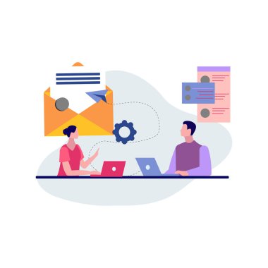 Boy and girl working on their laptop.