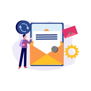 Çocuk postaya bakıyor..