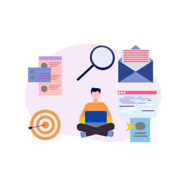 Çocuk dizüstü bilgisayarıyla çalışıyor..