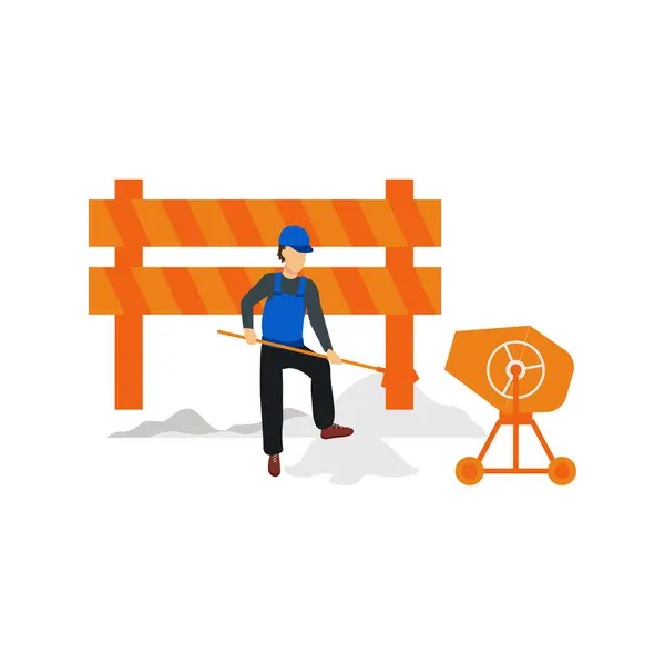 stock vector A worker is working.