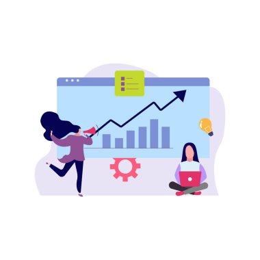 İş pazarlaması yapan kızlar.