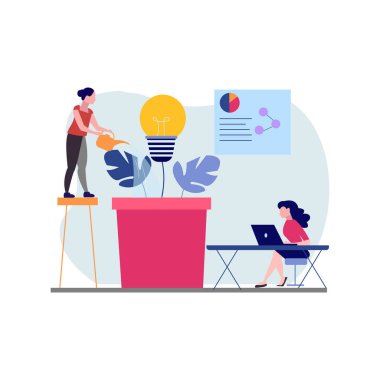 Kızlar iş fikirleri üzerinde çalışıyor..