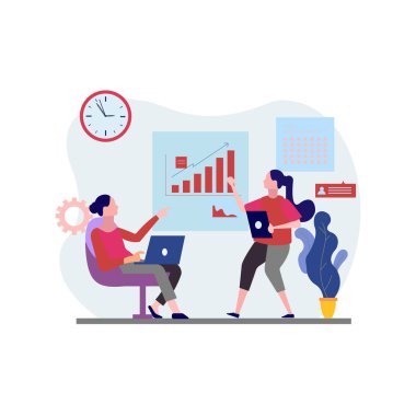 Kızlar grafiği tartışıyor..