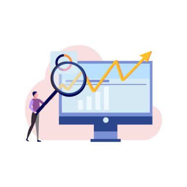 İş grafiğinde arayan çocuk.