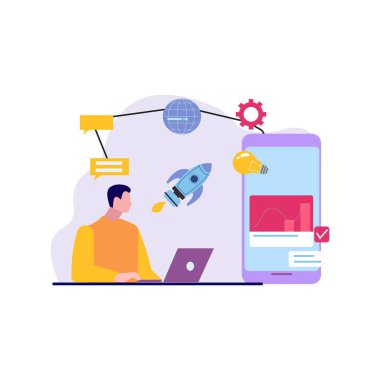 Çocuk internette çalışıyor..