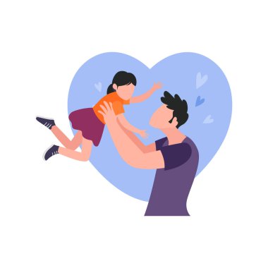 Baba, kızı elinde tutuyor..