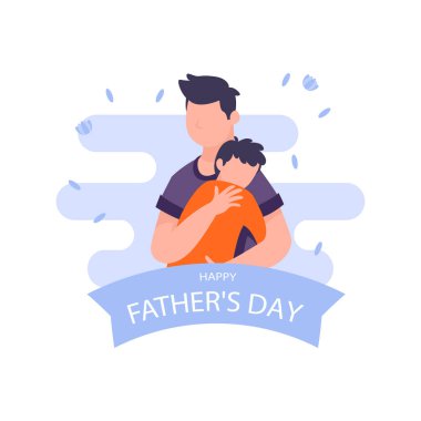 Oğul babasına sarılıyor..