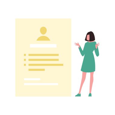 Profil belgesine bakan kız.