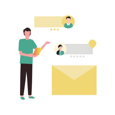 Yıldız derecelendirme profilleri gösteren çocuk.