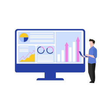 Çocuk bir grafik üzerinde çalışıyor..