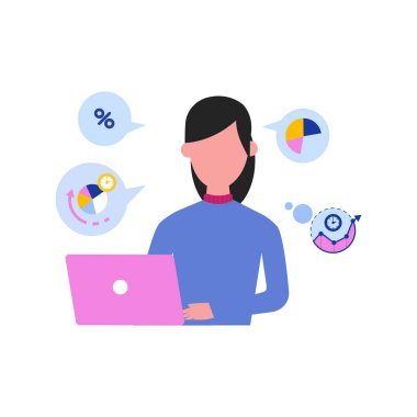 Kız dizüstü bilgisayar kullanıyor..