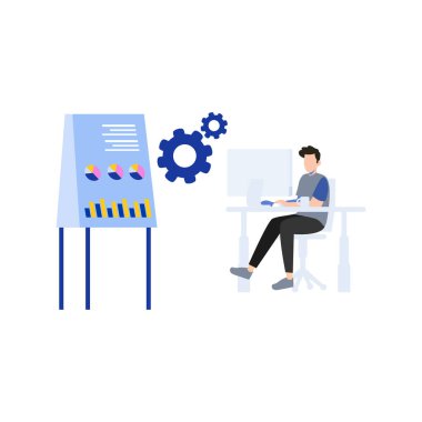 Çocuk masasında çalışıyor..