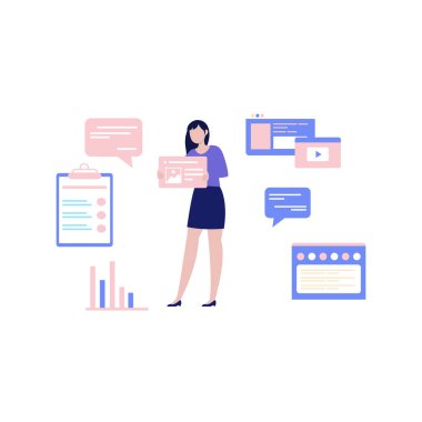 Kız internet sitelerinde çalışıyor..