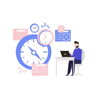 Çocuk masada dizüstü bilgisayarla çalışıyor..