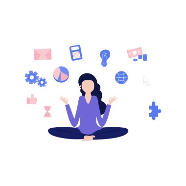 The girl is meditating.