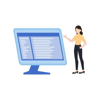 Yazılım programı izleyen kız.