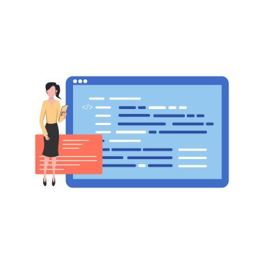 Kız kodlama üzerinde çalışıyor..