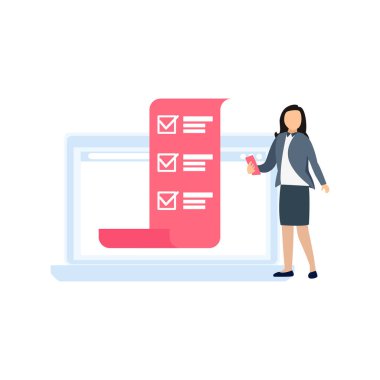 Kız listeye bakıyor..