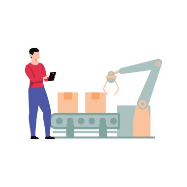 Bir çocuk prodüksiyonu denetliyor..