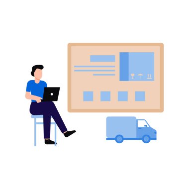 Çocuk teslimat işleriyle ilgileniyor..