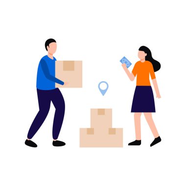 Kız teslimatta ödeme yapıyor..