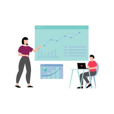 Adam grafik analizi üzerinde çalışıyor..