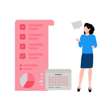 Kız listeye bakıyor..