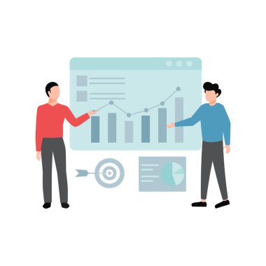 Grafik analizine bakan çocuklar.