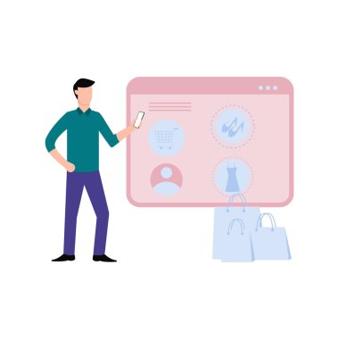 Bir çocuk web sitesinden alışveriş yapıyor..