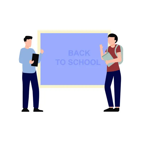 Students Back School — Stock Vector